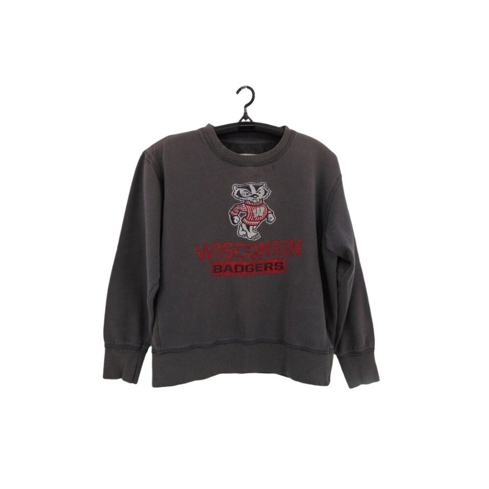 Vintage 90s Colosseum Athletics Gray Sweatshirt XL Wisconsin Badgers Raw Edge